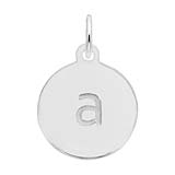 Rembrandt Charms Initial Disc charm a in 14K White Gold