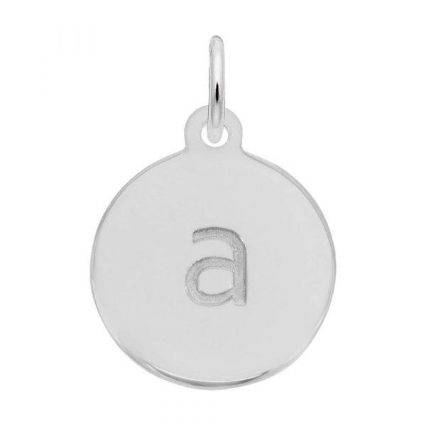 14K White Gold Initial Disc charm a by Rembrandt Charms 14K White Gold Initial Disc charm a by Rembrandt Charms
