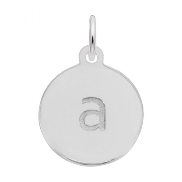 Sterling Silver Initial Disc charm a by Rembrandt Charms