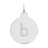 Rembrandt Charms Initial Disc charm b in 14K White Gold