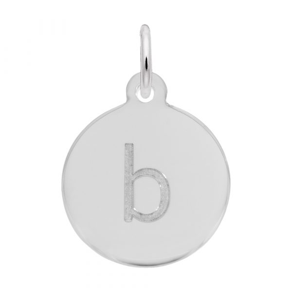 14K White Gold Initial Disc charm b by Rembrandt Charms