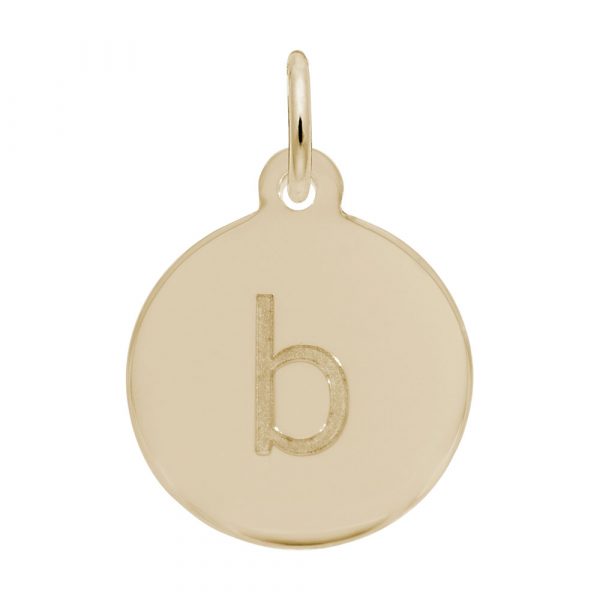 14K Gold Initial Disc charm b by Rembrandt Charms