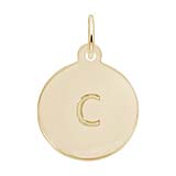 Rembrandt Initial Disc Charm Letter c in 10K Gold