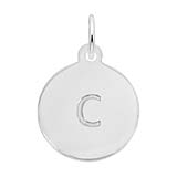 Rembrandt Initial Disc Charm Letter c in Sterling Silver