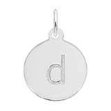 Rembrandt Initial Disc Charm Letter d in 14k White Gold