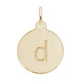 Rembrandt Initial Disc Charm Letter d in 10k Gold
