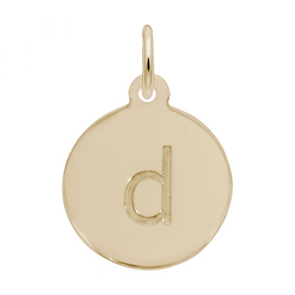 Rembrandt Initial Disc Charm Letter d in 10k Gold