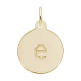 Rembrandt Initial Disc Charm Letter e in 10K Gold