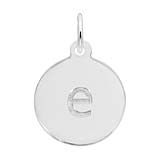 Rembrandt Initial Disc Charm Letter e in 14K White Gold