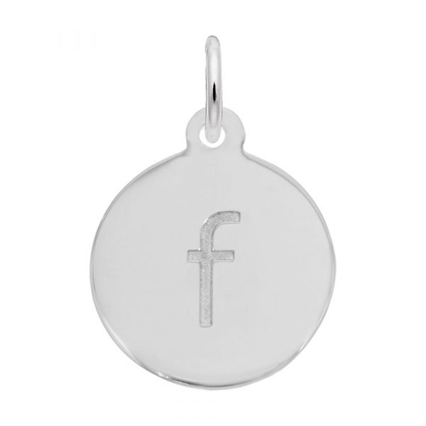 Rembrandt Initial Disc charm f in Sterling silver.