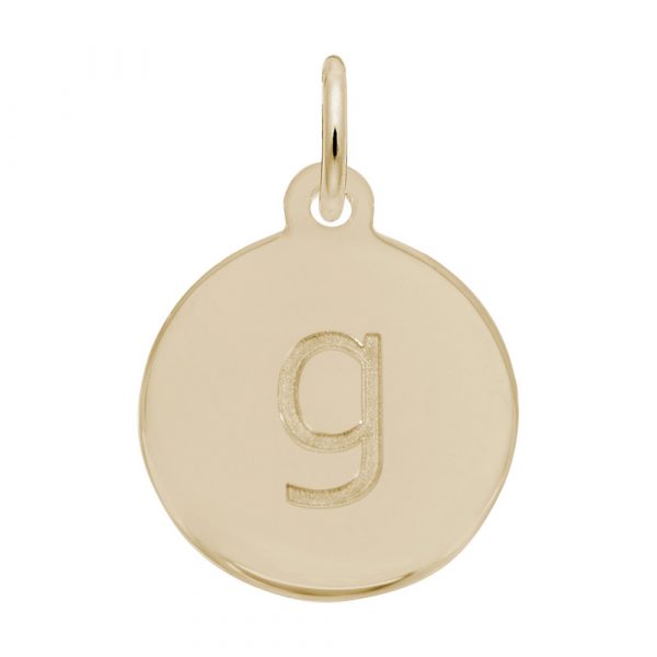 Rembrandt Initial Disc Charm Letter g in 10k Gold