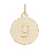 Rembrandt Initial Disc Charm Letter g in Gold Plate
