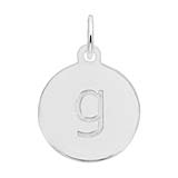 Rembrandt Initial Disc Charm Letter g in Sterling Silver.