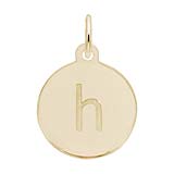 Initial Disc Charm Letter h in Gold Plate