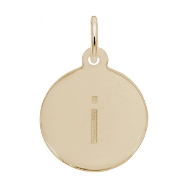 Rembrandt Initial Disc charm i in 14k Gold.