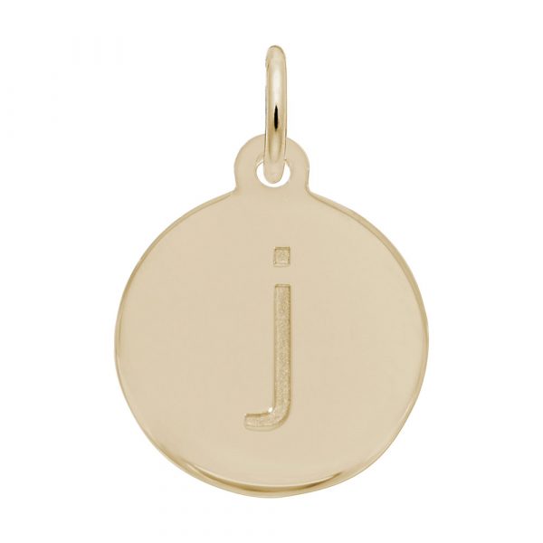 Rembrandt Initial Disc Charm j in 10k Gold.