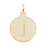 Rembrandt Initial Disc Charm j in 10k Gold.