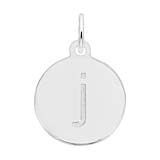 Rembrandt Initial Disc Charm j in 14k White Gold.