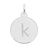 Rembrandt Initial Disc Charm k in 14k White Gold.