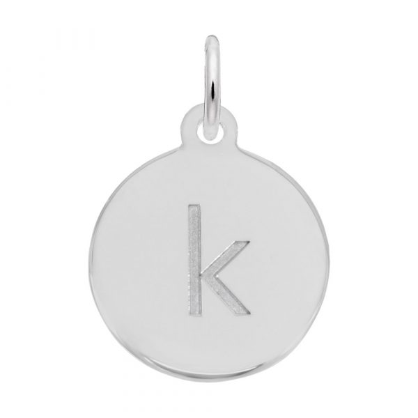 Rembrandt Initial Disc Charm k in Sterling Silver.