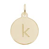 Rembrandt Initial Disc Charm k in 14k Gold.