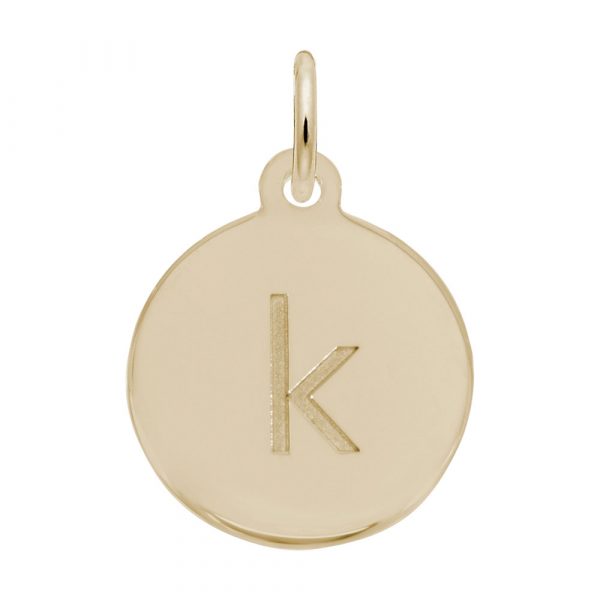 Rembrandt Initial Disc Charm k in 14k Gold. Rembrandt Initial Disc Charm k in 14k Gold.