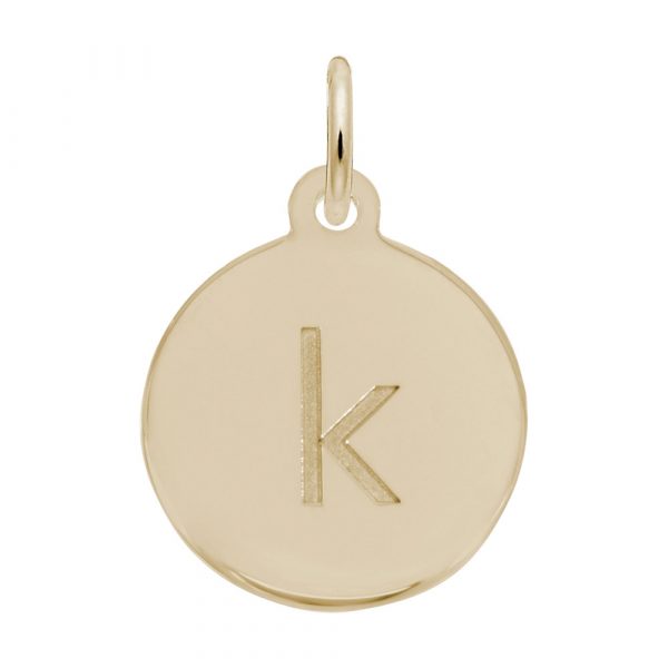 Rembrandt Initial Disc Charm k in Gold Plate.