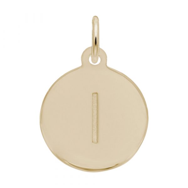 Rembrandt initial disc charm l in gold plate