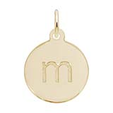 Rembrandt Initial Disc Charm m in 10k Gold.