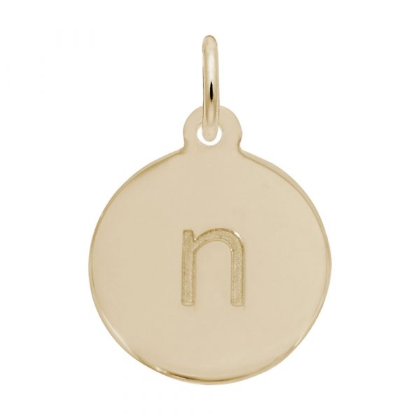 Rembrandt Initial Disc Charm n in 14k Gold. Rembrandt Initial Disc Charm n in 14k Gold.