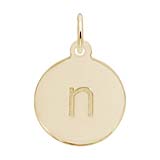 Rembrandt Initial Disc Charm n in 14k Gold.