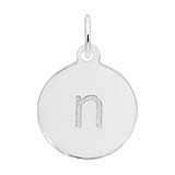 Rembrandt Initial Disc Charm n in 14k White Gold.