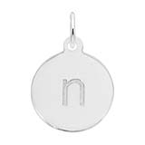 Rembrandt Initial Disc Charm n in Sterling Silver.