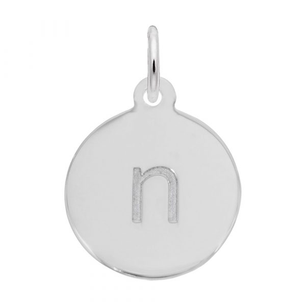 Rembrandt Initial Disc Charm n in Sterling Silver. Rembrandt Initial Disc Charm n in Sterling Silver.