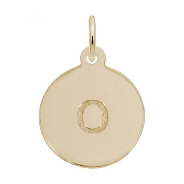 Rembrandt Initial Disc Charm o in 14K Gold.