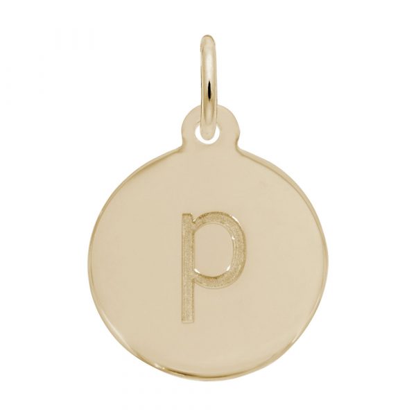Rembrandt Initial Disc Charm p in Gold Plate. Rembrandt Initial Disc Charm p in Gold Plate.