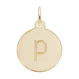 Rembrandt Initial Disc Charm p in in 10k Gold.