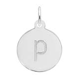 Rembrandt Initial Disc Charm p in Sterling Silver.