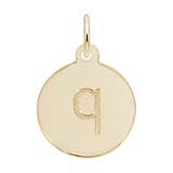 Rembrandt Initial Disc Charm q in Gold Plate.