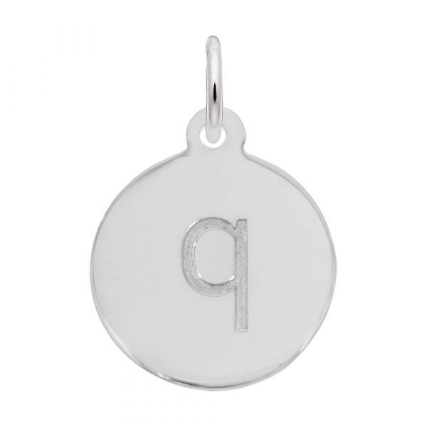 Rembrandt Initial Disc Charm q in 14k White Gold. Rembrandt Initial Disc Charm q in 14k White Gold.