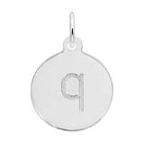 Rembrandt Initial Disc Charm q in 14k White Gold.