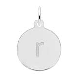 Rembrandt Initial Disc Charm r in 14K White Gold.