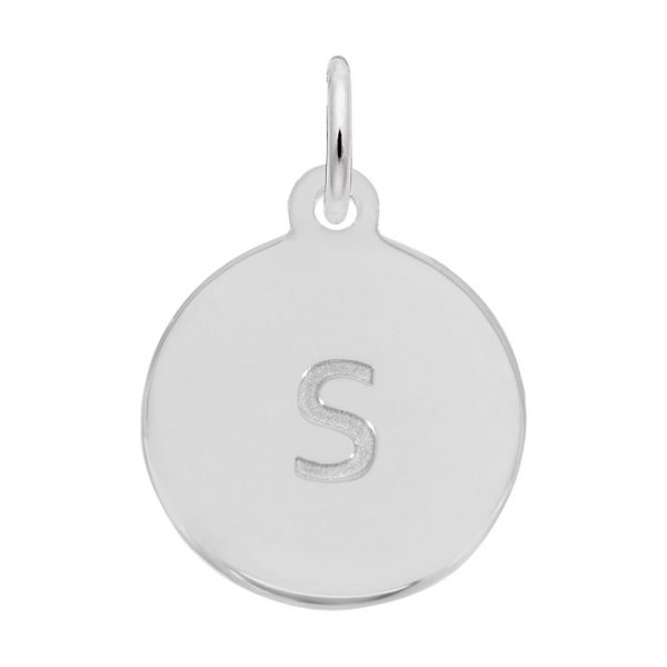 Rembrandt Initial Disc Charm s in 14k White Gold.