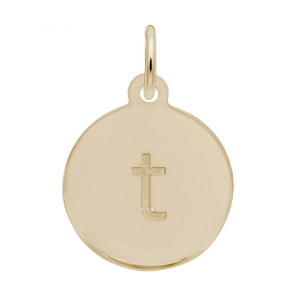 Rembrandt Initial Disc Charm t in Gold Plate. Rembrandt Initial Disc Charm t in Gold Plate.