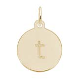 Rembrandt Initial Disc Charm t in 14k Gold.