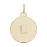 Rembrandt Initial Disc Charm u in Gold Plate.