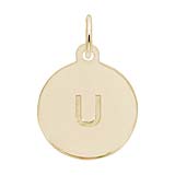 Rembrandt Initial Disc Charm u in Gold Plate.