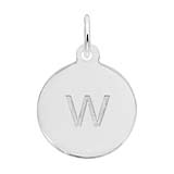 Rembrandt Initial Disc Charm w in 14k White Gold.