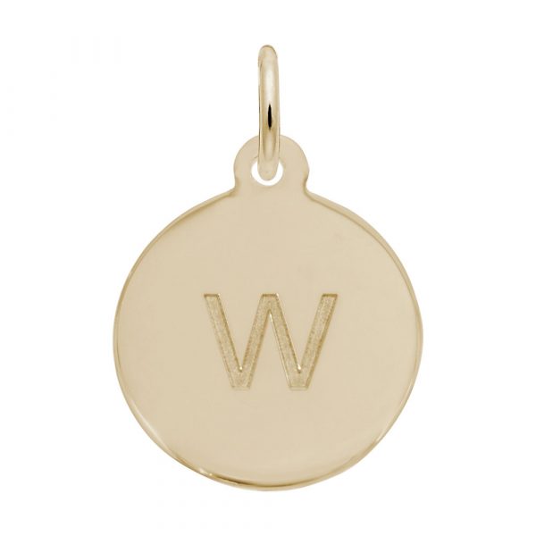 Rembrandt Initial Disc Charm w in 14k Gold.