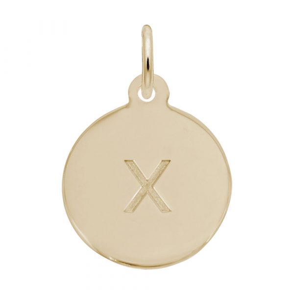 Rembrandt Initial Disc Charm x in 14k Gold. Rembrandt Initial Disc Charm x in 14k Gold.
